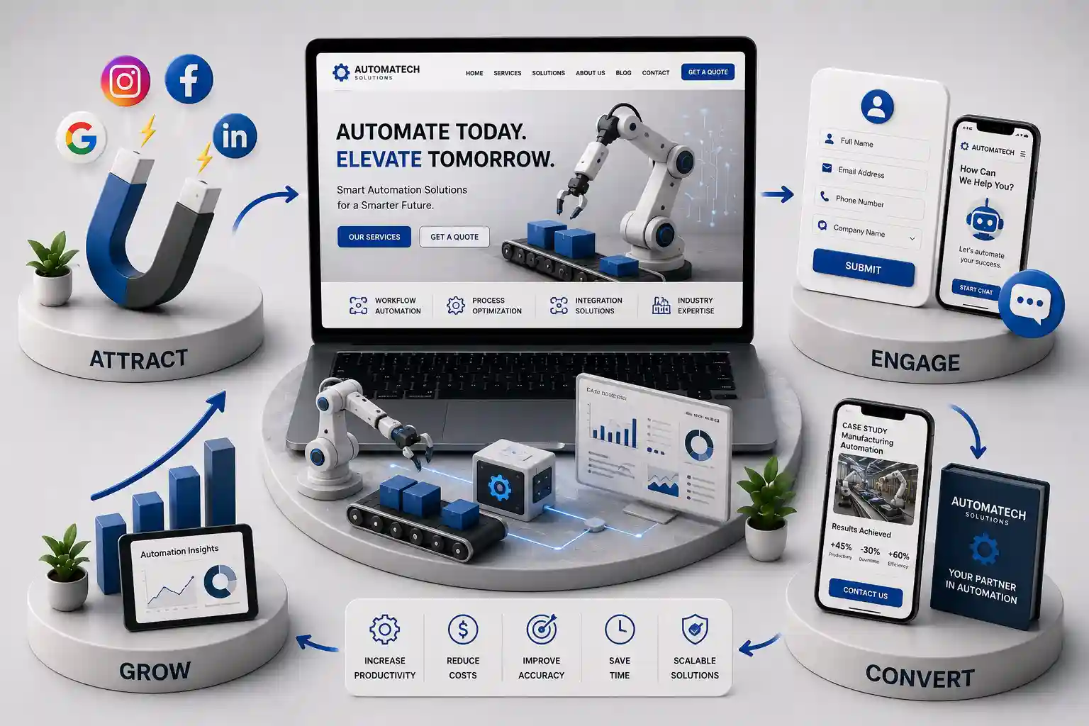 Automation platform solution with CRM workflows and API integrations