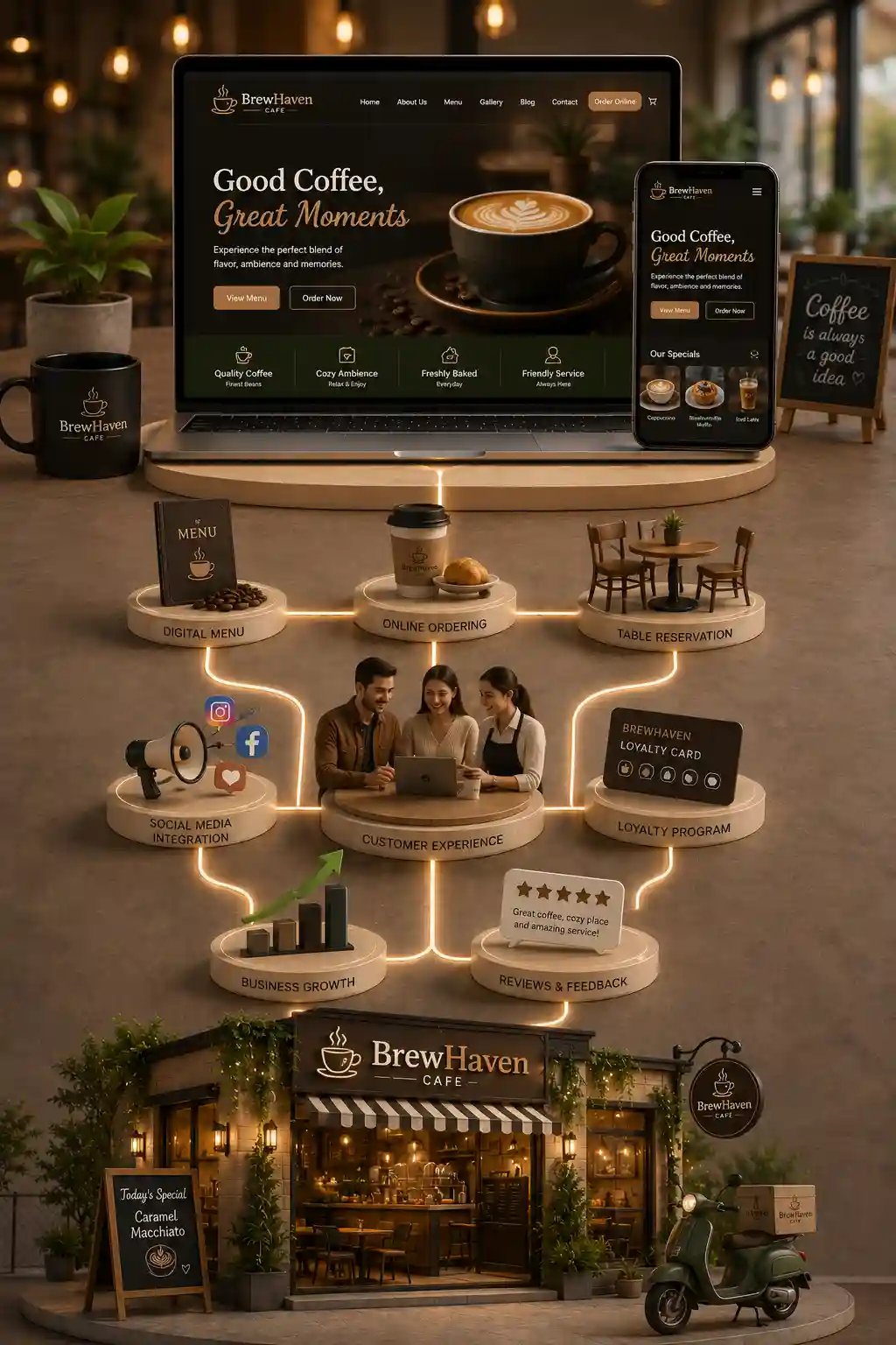Café losing customer orders due to an outdated coffee shop website