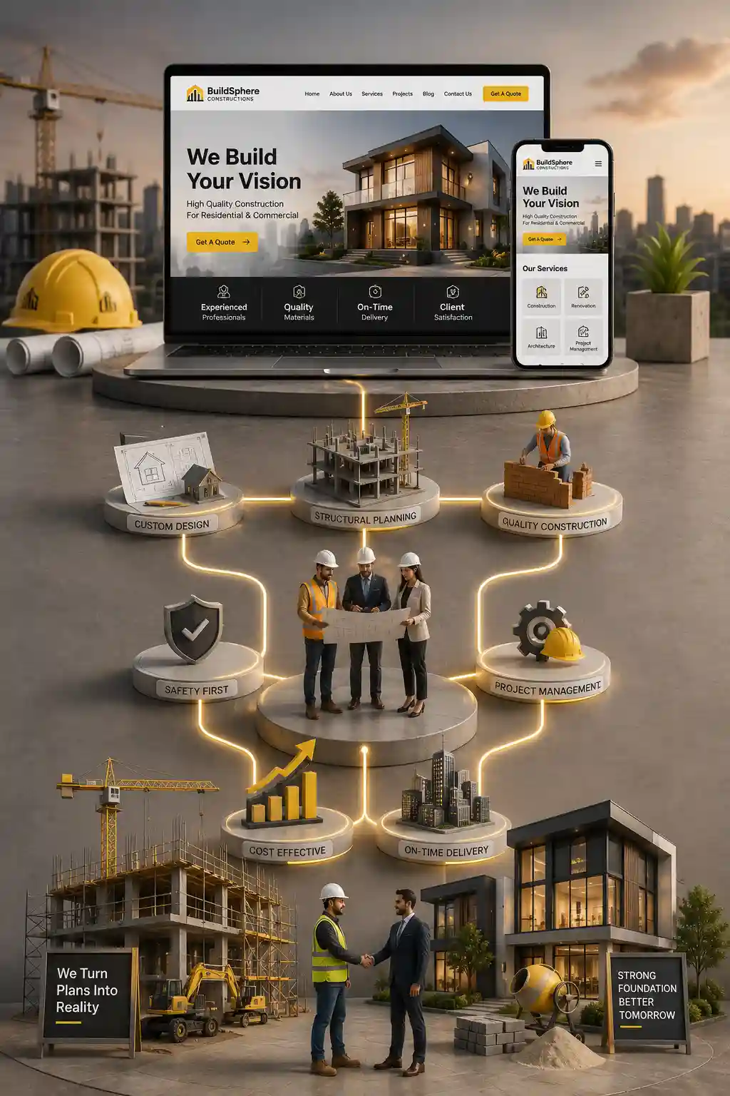 Construction firm losing project leads due to an outdated contractor website