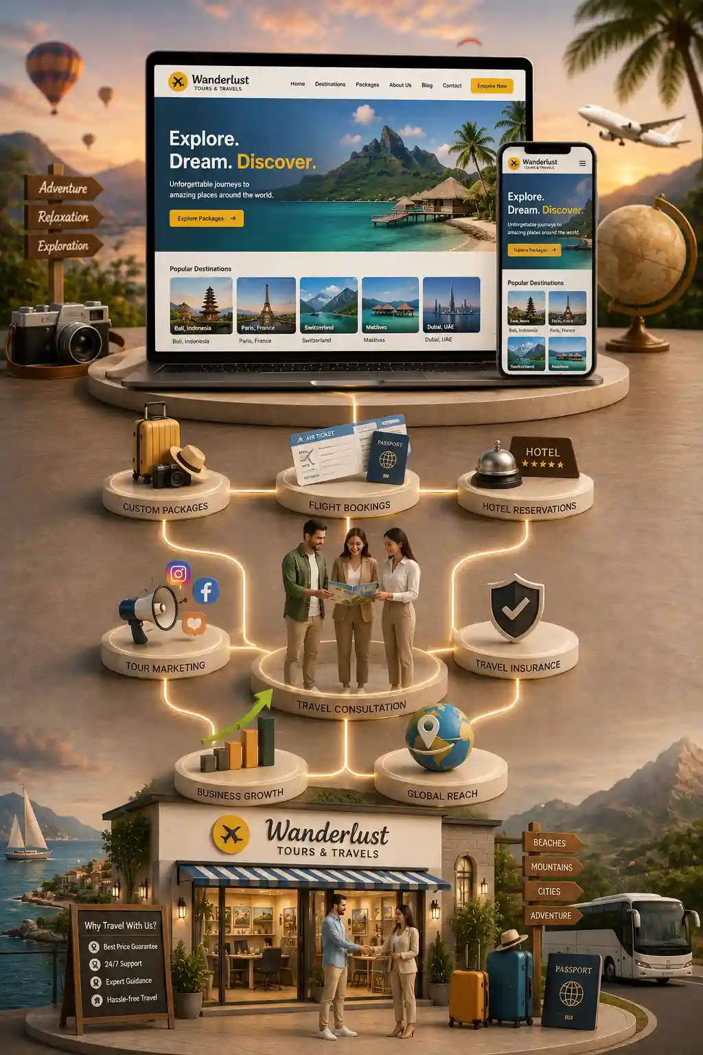 Travel agency losing tour bookings due to an outdated travel website
