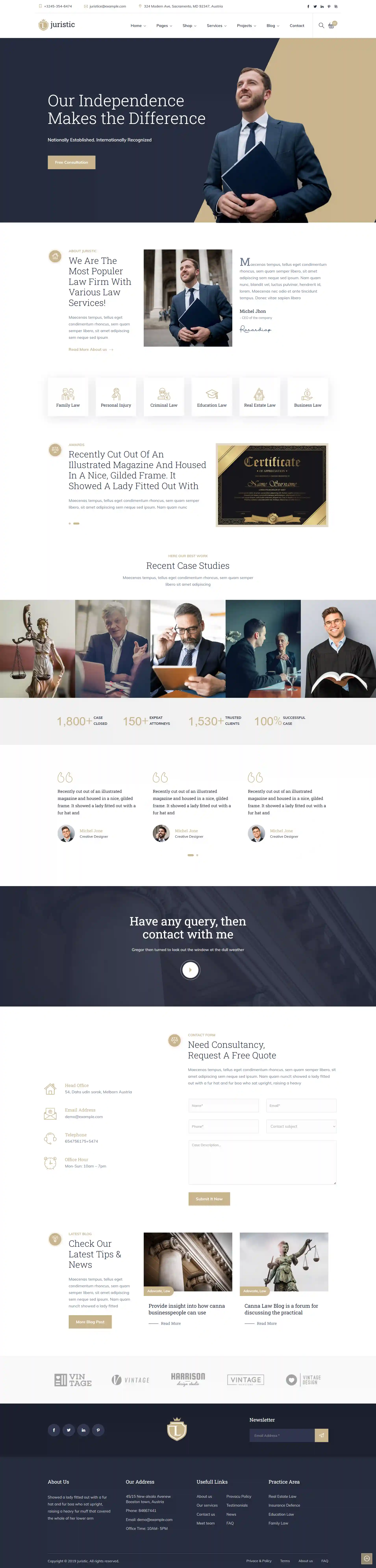 Attorney Profile Website for Noida law firm website portfolio