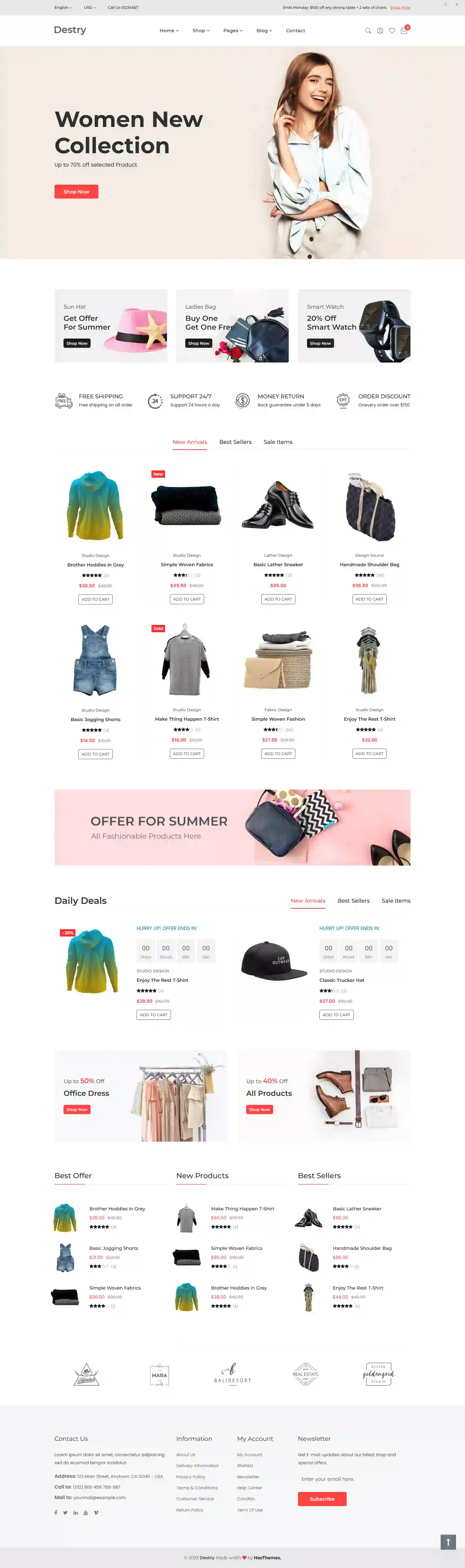 Designer label fashion website design preview
