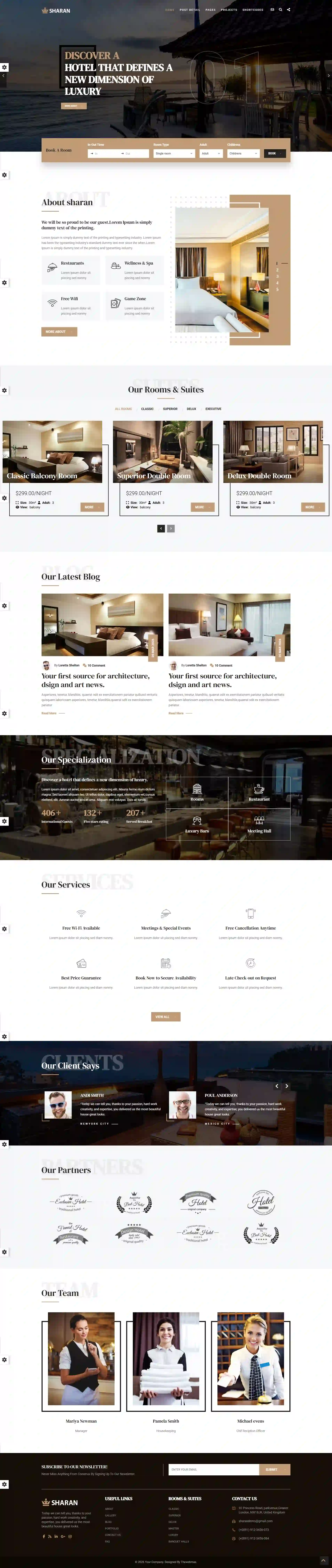 Multi-property hotel website design preview