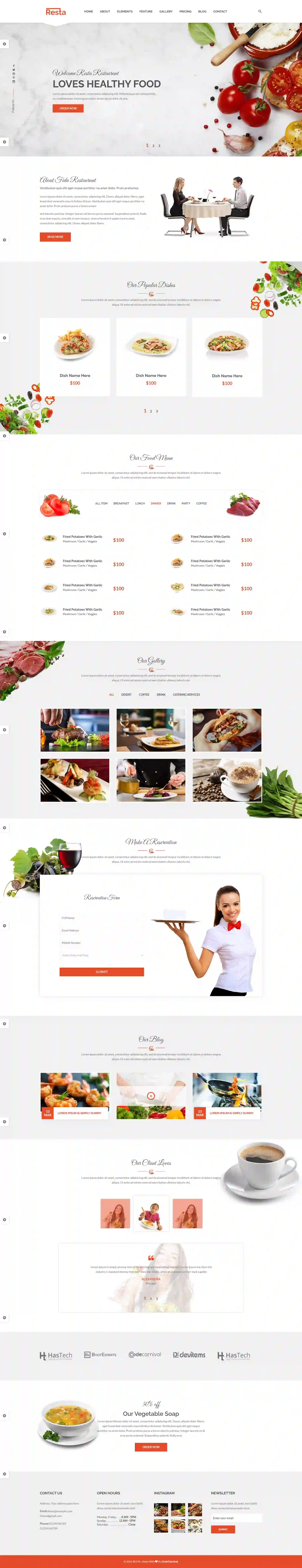 Multi-location restaurant website design preview